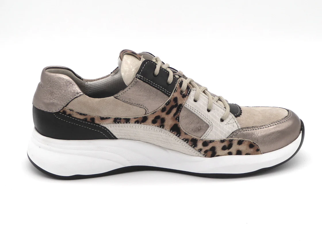 131-19-003 Dames Veterschoenen Comfort Durea 6318-605-2076 Donkerbeige Wijdte H (3517) - Afbeelding 3