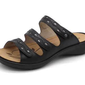 161-99-004 Dames Open Slippers Comfort Josef Seibel 86766-100 Ibiza 66 Zwart  (2994)