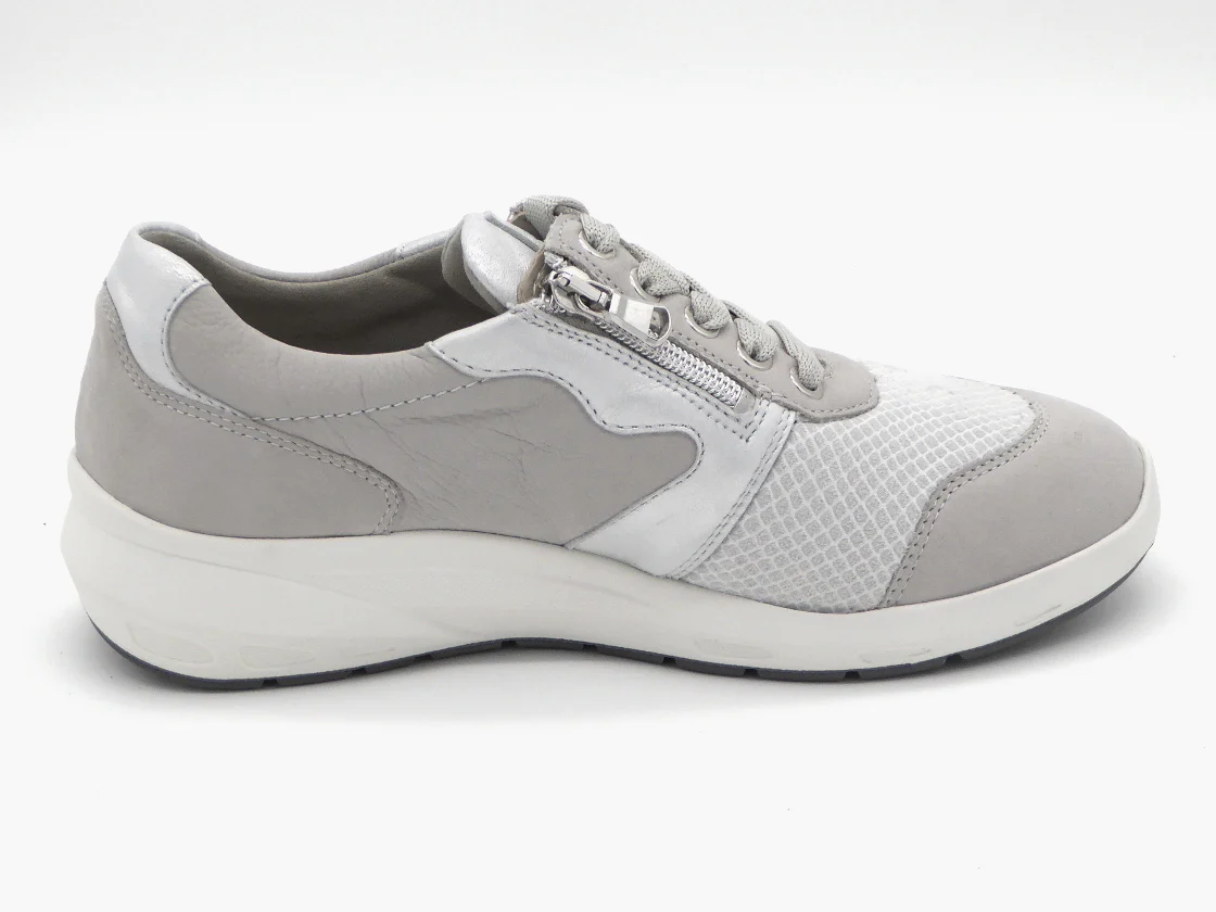 131-81-006 Dames Veterschoenen Comfort Waldlaufer Bungeez 831M01-501-424 Lichtgrijs Wijdte M (3510) - Afbeelding 3