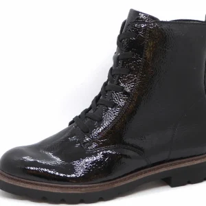 172-95-013 Dames Hoge Schoenen Boot Plat Remonte D2Q71-03 Zwart Lak (3341)