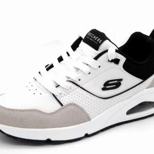 232-09-002 Heren Veterschoenen Sportief Skechers Uno Retro One 183020 WBK Wit Combi  (3264)