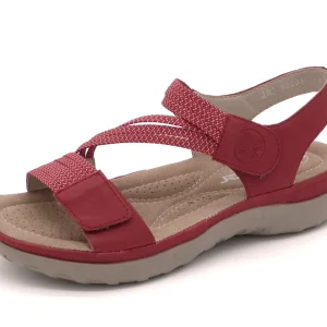 153-35-002 Dames Sandalen Mode Rieker 64870-33 Middenrood (3557)