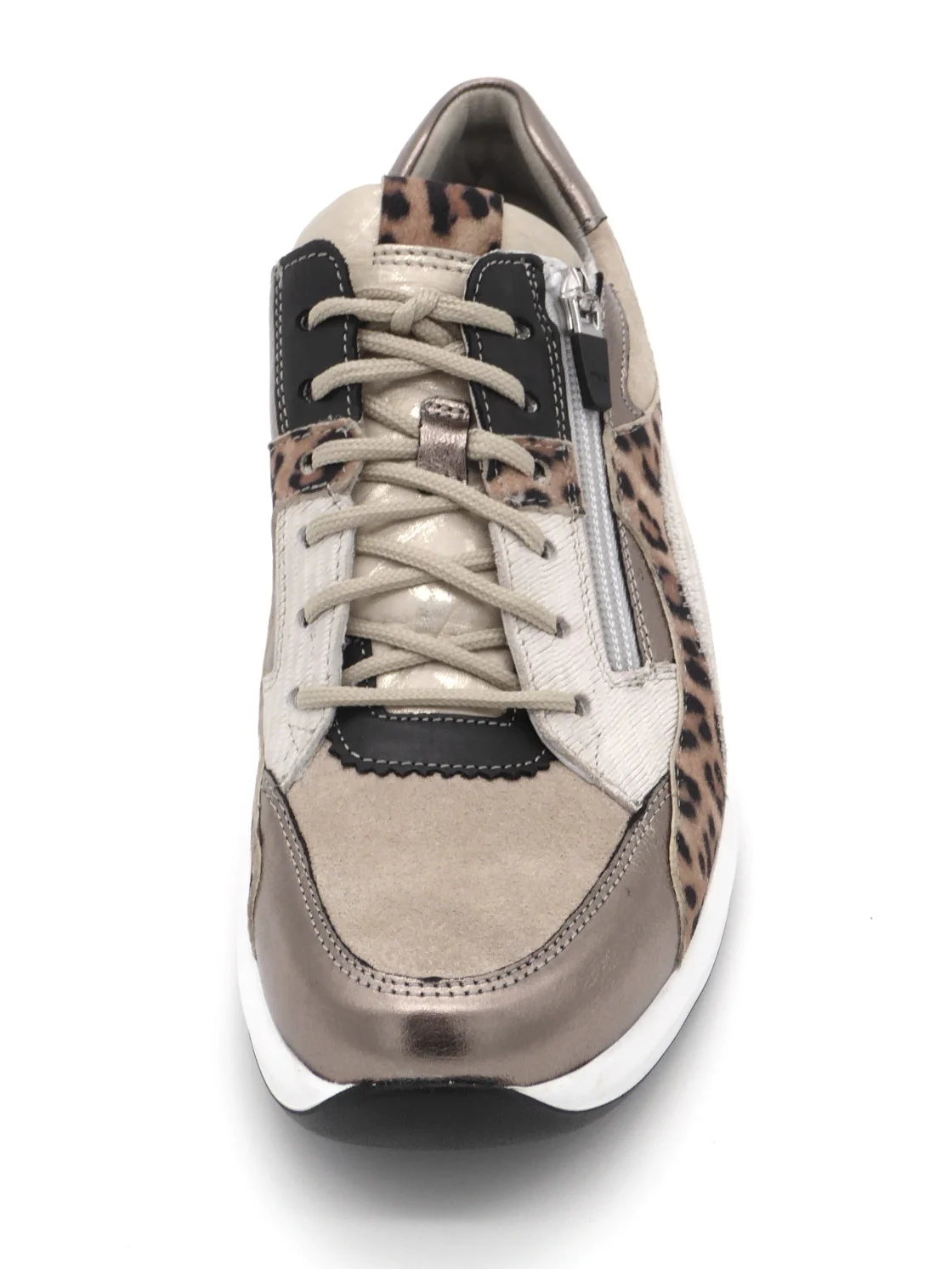 131-19-003 Dames Veterschoenen Comfort Durea 6318-605-2076 Donkerbeige Wijdte H (3517) - Afbeelding 4