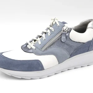 131-75-007 Dames Veterschoenen Comfort Durea 6279-685-1490 Middenblauw Wijdte H (2943)