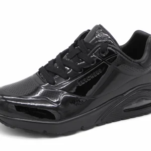 132-95-001 Dames Veterschoenen  Sportief Skechers Uno Shiny One 177142 BBK Zwart Lak  (2820)