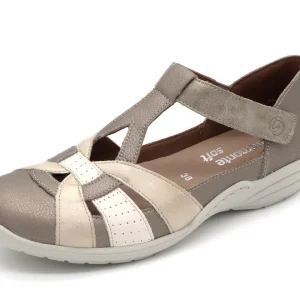 113-19-003 Dames Bandschoenen Mode Remonte R7601-90 Donkerbeige Wijdte H (2596)