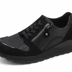 131-99-021 Dames Veterschoenen  Comfort Waldlaufer H64007-601-001 Zwart Wijdte H (3291)