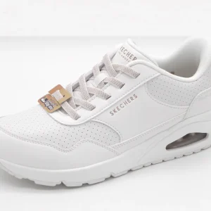 142-01-004 Dames Instappers Sportief Skechers Uno Banksia Luxe 177118 WHT Wit  (3638)