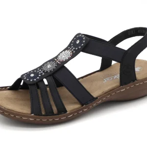 153-79-006 Dames Sandalen Mode Rieker 608G9-14 Donkerblauw  (3548)