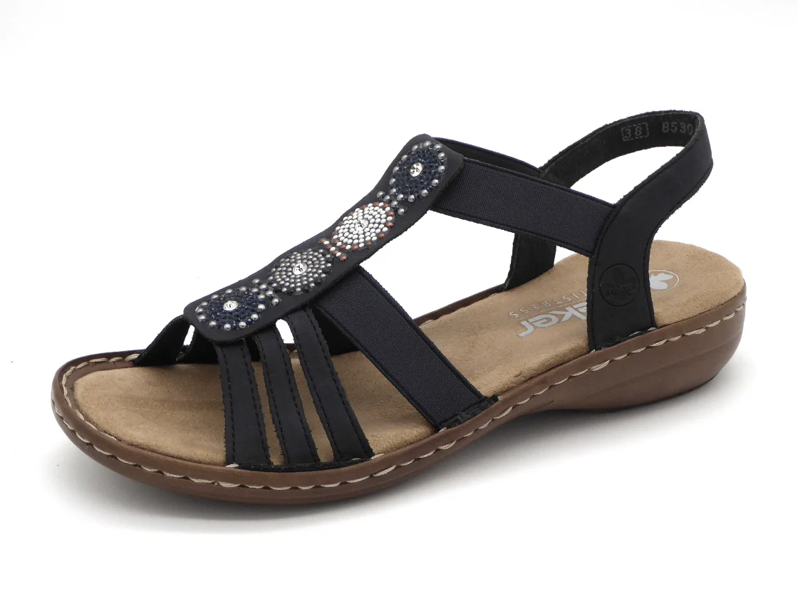 153-79-006 Dames Sandalen Mode Rieker 608G9-14 Donkerblauw (3548)