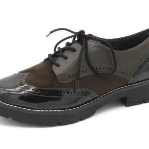 133-69-001 Dames Veterschoenen Sneaker Jana 23770-722 Donkergroen Wijdte H (2742)