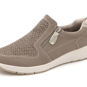 142-19-007 Dames Instappers Sportief Jana 24765-341 Donkerbeige Wijdte H (3490)