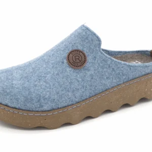 182-75-003 Dames Pantoffel-Muilen Ongevoerd Rohde 6120-51 Middenblauw  (2858)