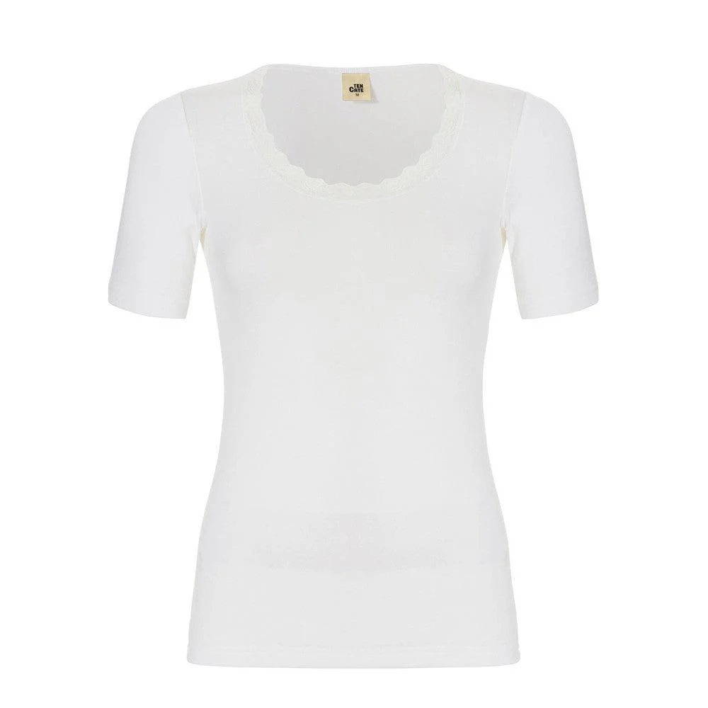 T-shirt round neck lace 60380 - Afbeelding 2