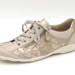 133-11-009 Dames Veterschoenen  Sneaker Remonte R3408-91 Lichtbeige  (2954)