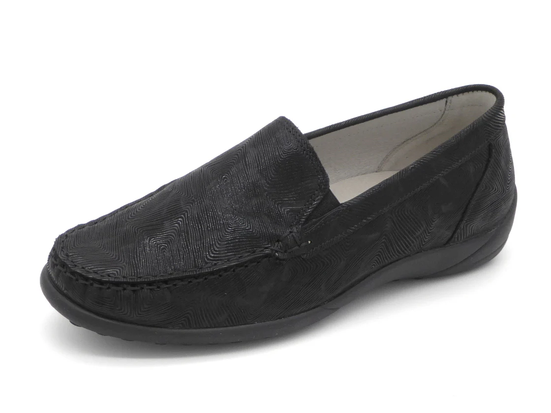 141-99-006 Dames Instappers Comfort Waldlaufer 640004-101-001 Zwart Wijdte K (3297)