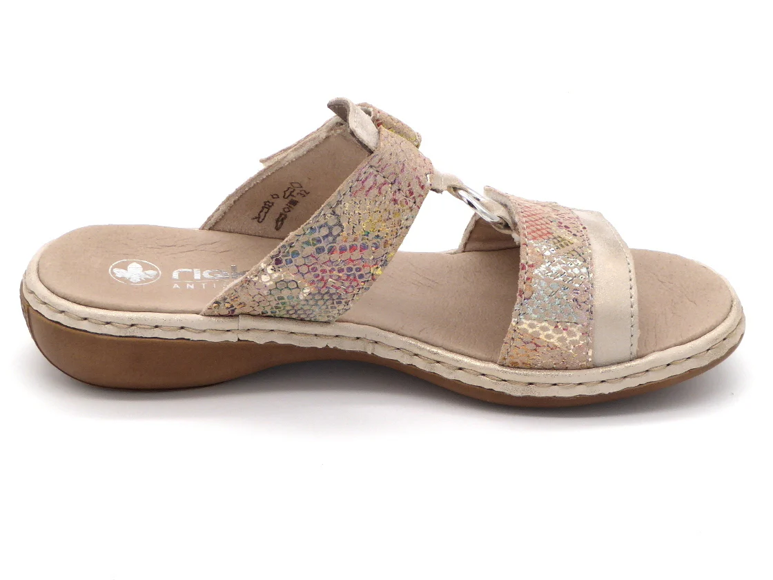 163-15-002 Dames Open Slippers Mode Rieker 659X6-90 Middenbeige (2577) - Afbeelding 3