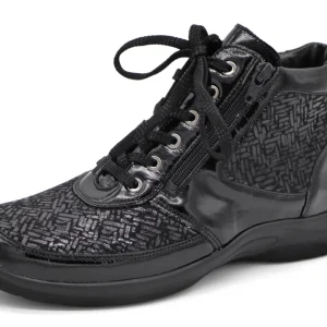 172-95-003 Dames Hoge Schoenen Boot Plat Waldlaufer OrthoTritt 312H82-319-001 Zwart Lak Wijdte H (2715)