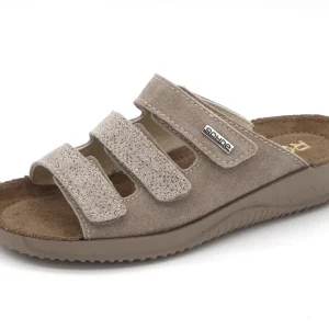 161-19-007 Dames Open Slippers Comfort Rohde 1932-18 Donkerbeige (3577)