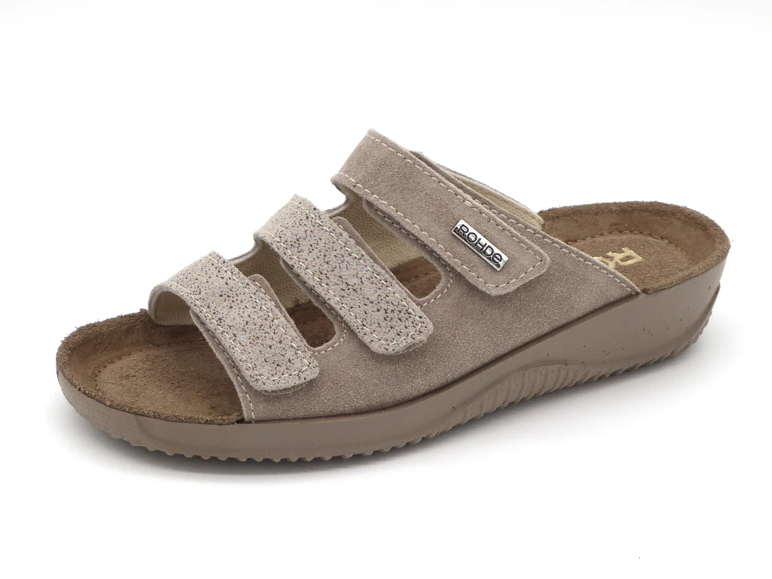 161-19-007 Dames Open Slippers Comfort Rohde 1932-18 Donkerbeige (3577)