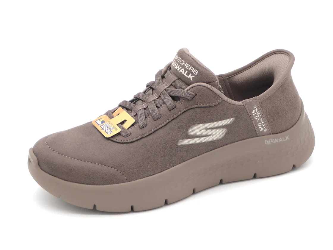 142-19-003 Dames Instappers Sportief Skechers Slip-Ins Go Walk Flex-Mali 124837 BRN Donkerbeige (3443)