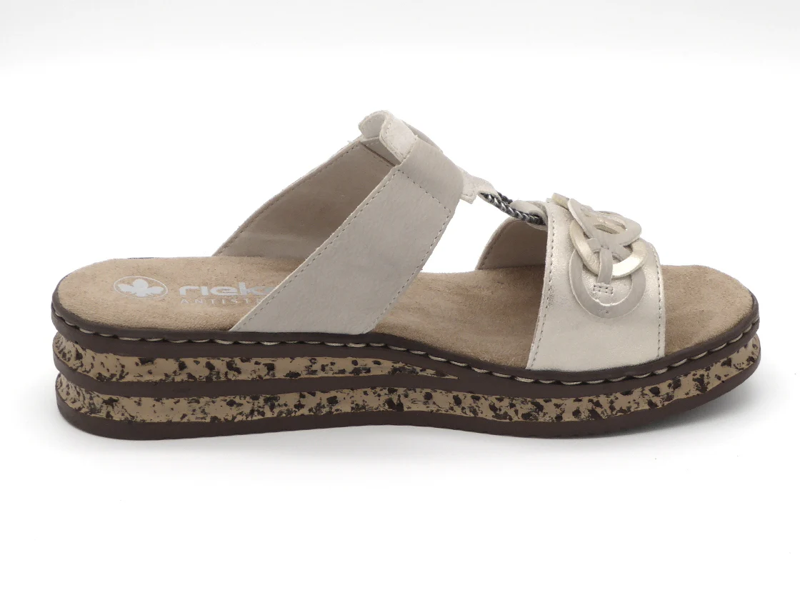 163-15-008 Dames Open Slippers Mode Rieker 62936-60 Middenbeige (3560) - Afbeelding 3