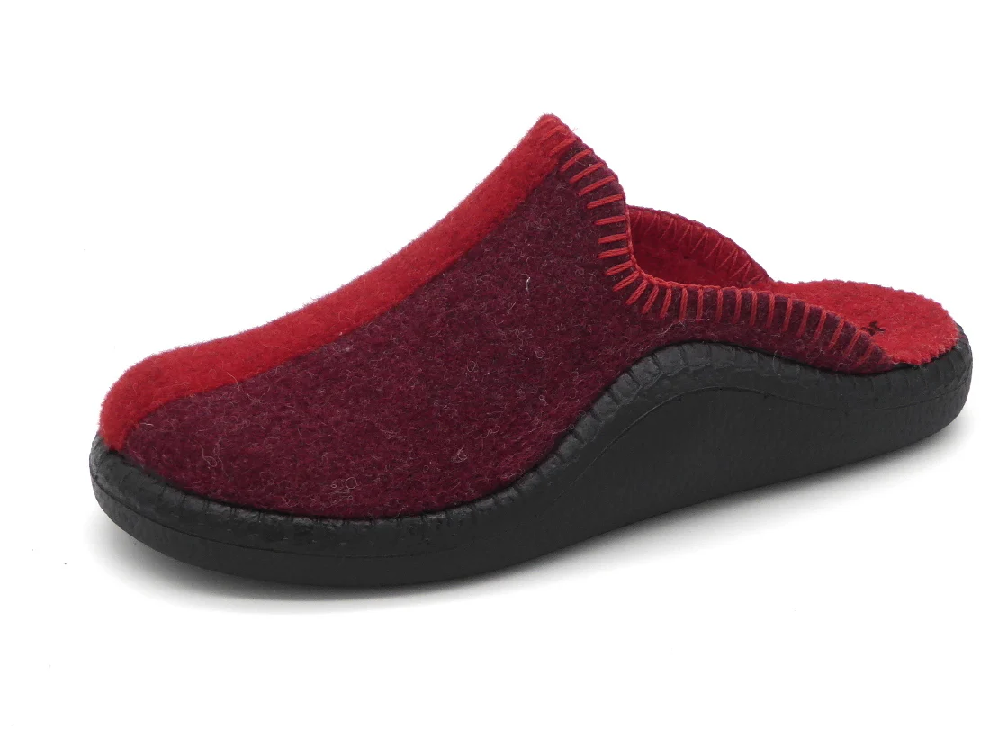 182-39-004 Dames Pantoffel-Muilen Ongevoerd Josef Seibel 54702-411 Monaco 62 Donkerrood (3403)