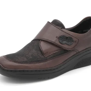 123-29-002 Dames Klittenband Schoenen Mode Rieker 487C0-25 Donkerbruin  (2759)