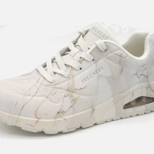 132-11-009 Dames Veterschoenen  Sportief Skechers Uno Marbel Marvel 155584 OFWT Lichtbeige  (3252)