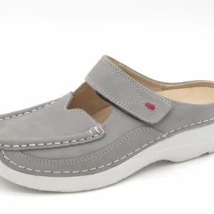 181-81-003 Dames Pantoffel-Muilen Leer Wolky Roll Slipper 0622711-206 Lichtgrijs (3236)