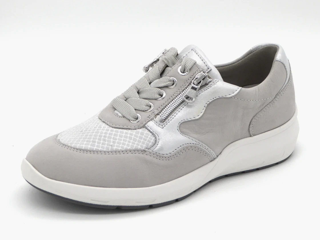 131-81-006 Dames Veterschoenen Comfort Waldlaufer Bungeez 831M01-501-424 Lichtgrijs Wijdte M (3510)