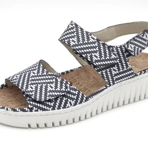 151-79-006 Dames Sandalen Comfort Waldlaufer 955001-107-217 Donkerblauw Wijdte H (3502)