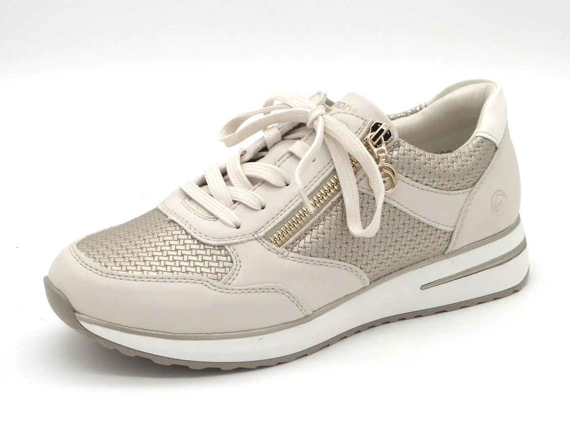 133-11-019 Dames Veterschoenen Sneaker Remonte D1G08/60 Lichtbeige (3534) - Afbeelding 2