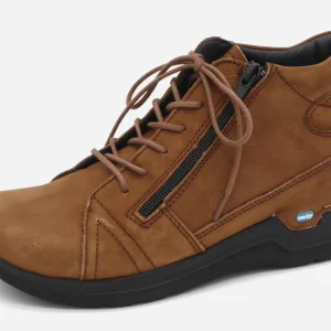 172-25-001 Dames Hoge Schoenen Boot Plat Wolky Why 0660611-430 Cognac Middenbruin  (387)