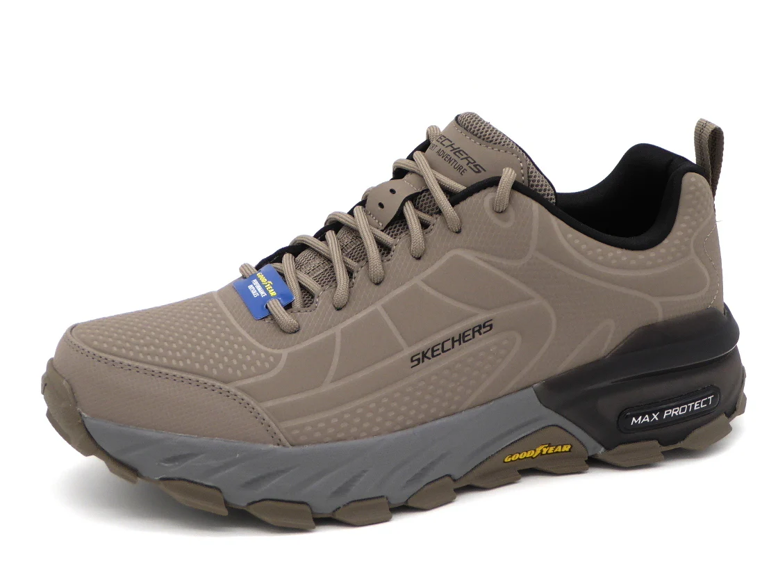 239-19-001 Heren Veterschoenen Wandelschoen Skechers Max Protect-Irongaurd 237672 TPBK Donkerbeige (2829)