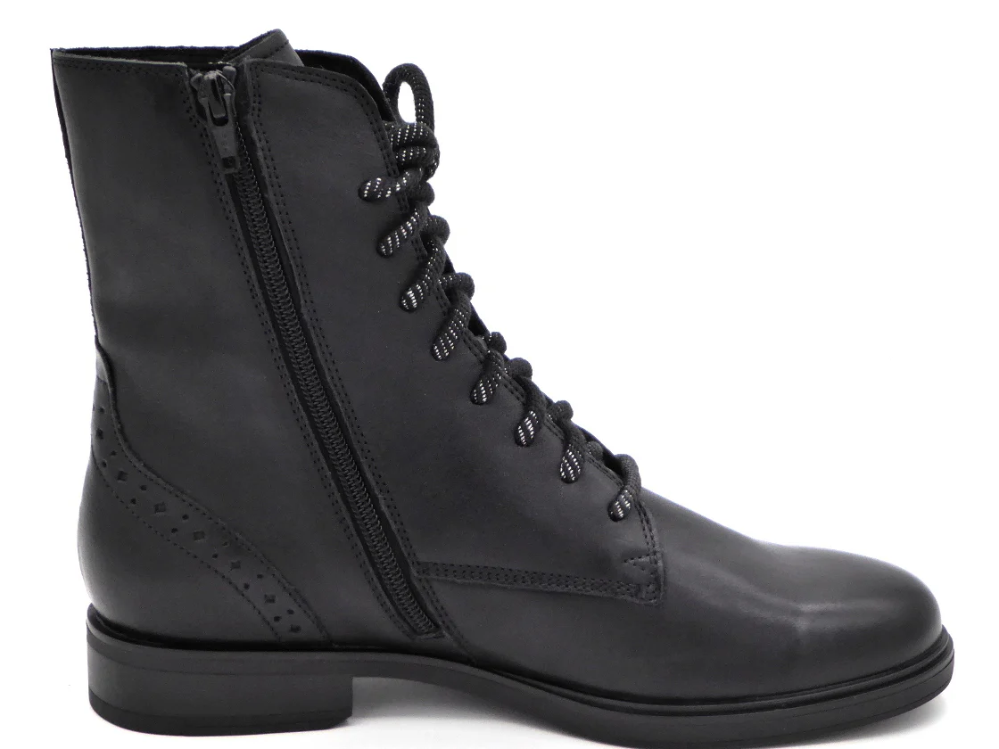 172-99-057 Dames Hoge Schoenen Boot Plat Durea 9826-835-1898 Zwart Wijdte H (3312) - Afbeelding 3