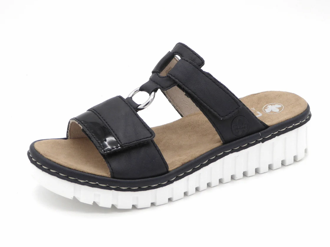 163-79-002 Dames Open Slippers Mode Rieker V1396-14 Donkerblauw (2981) - Afbeelding 2