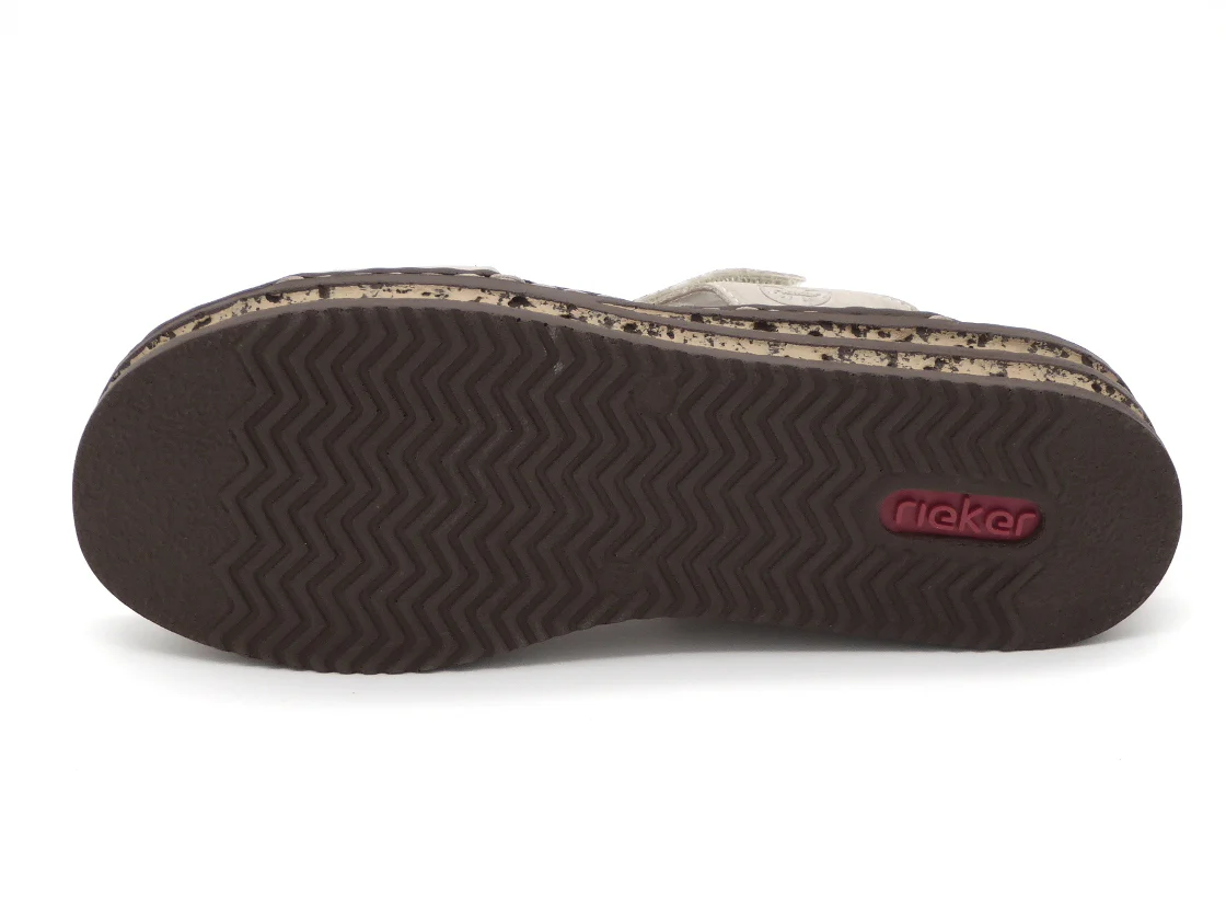 163-15-008 Dames Open Slippers Mode Rieker 62936-60 Middenbeige (3560) - Afbeelding 5