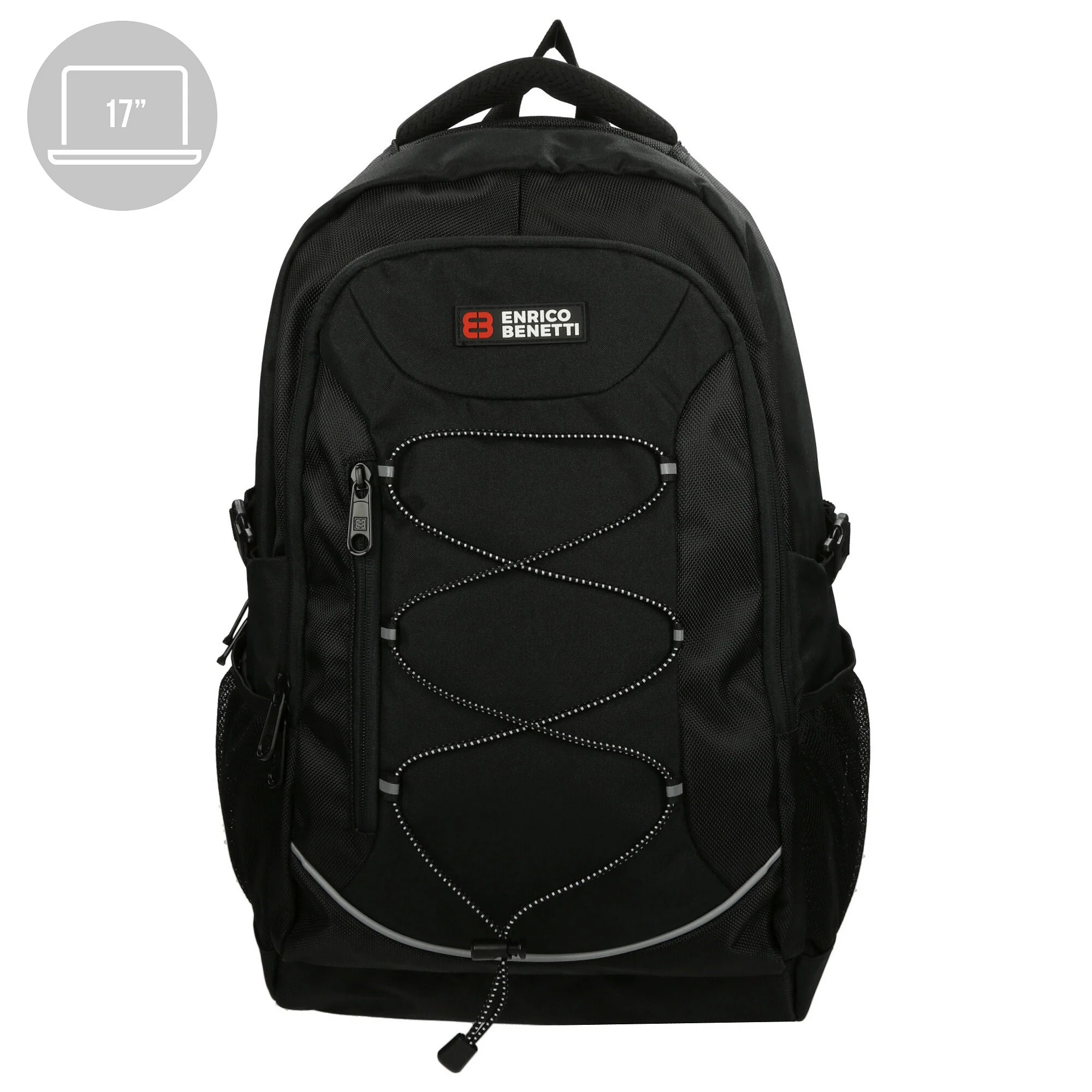 98-62127-001 Lederwaren Rugtas Middel 17 Enrico Benetti 62127-001 Zwart (1091) - Afbeelding 2