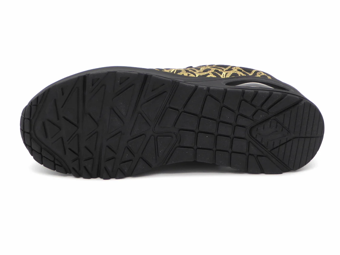 132-91-001 Dames Veterschoenen Sportief Skechers Uno Golden Heart 177975 BKGD Zwart Combi (2821) - Afbeelding 5