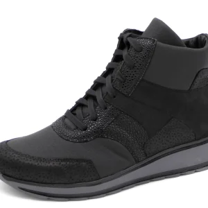 172-99-021 Dames Hoge Schoenen Boot Plat Durea 9773-688-0637 Zwart Wijdte K (2087)