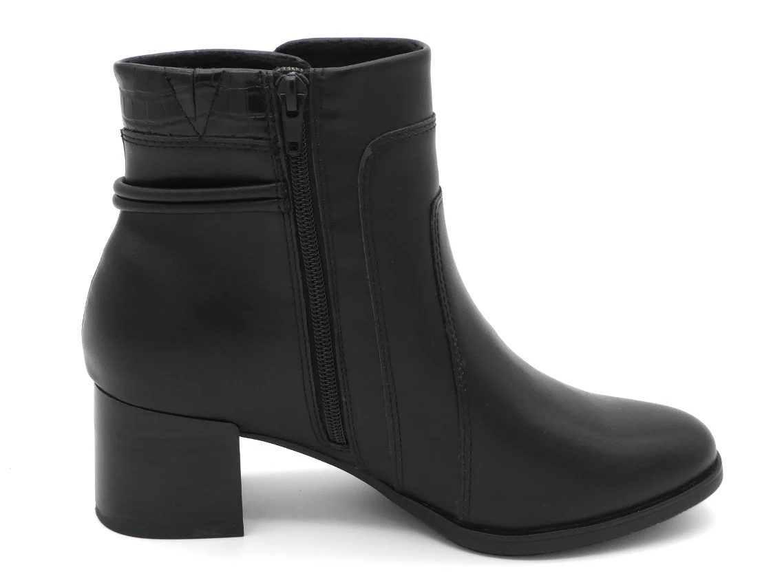 171-99-022 Dames Hoge Schoenen Boot Hak Jana 25366-001 Zwart Wijdte H (3470) - Afbeelding 3