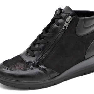 172-99-032 Dames Hoge Schoenen Boot Plat Aco 860-11267 Luna 57 Zwart (1921)