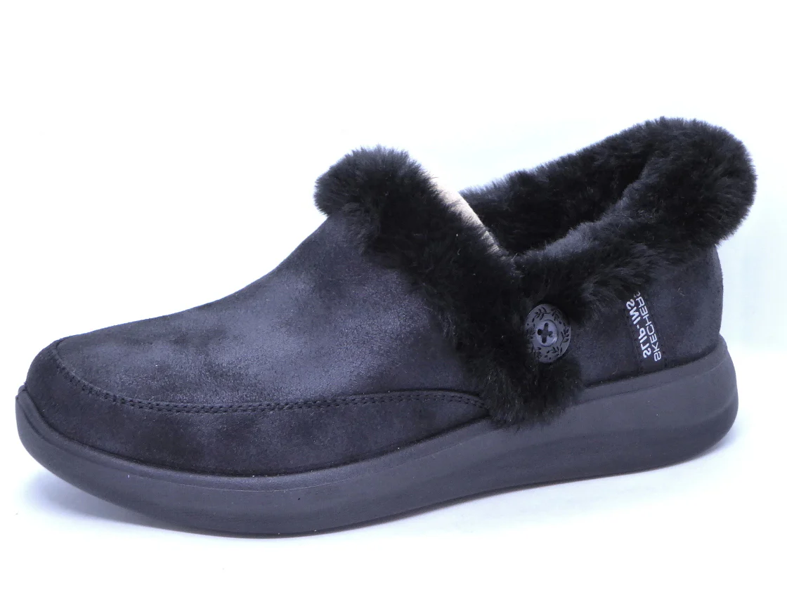 192-99-015 Dames Pantoffel-Gesloten Ongevoerd Skechers Slip-Ins Cozy Escape 168114 BBK Zwart (3439)