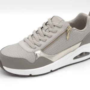 132-19-002 Dames Veterschoenen  Sportief Skechers Uno Metallic Sliders 177873 TPE Donkerbeige  (3641)
