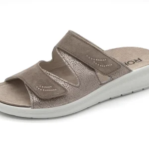 161-19-006 Dames Open Slippers Comfort Rohde 5221-18 Donkerbeige (3574)