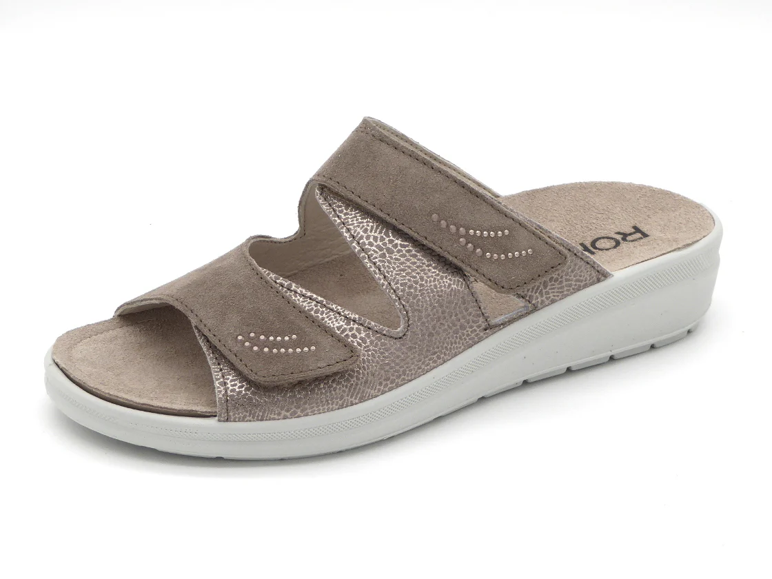 161-19-006 Dames Open Slippers Comfort Rohde 5221-18 Donkerbeige (3574) - Afbeelding 2