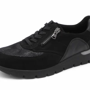 131-99-024 Dames Veterschoenen  Comfort Waldlaufer 626K02-605-001 Zwart Wijdte K (3293)