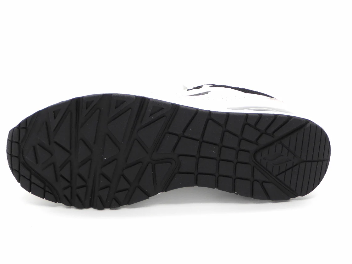 232-09-002 Heren Veterschoenen Sportief Skechers Uno Retro One 183020 WBK Wit Combi (3264) - Afbeelding 5