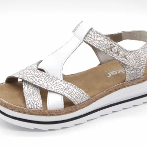 153-09-002 Dames Sandalen Mode Rieker V7919-80 Wit Combi  (2573)